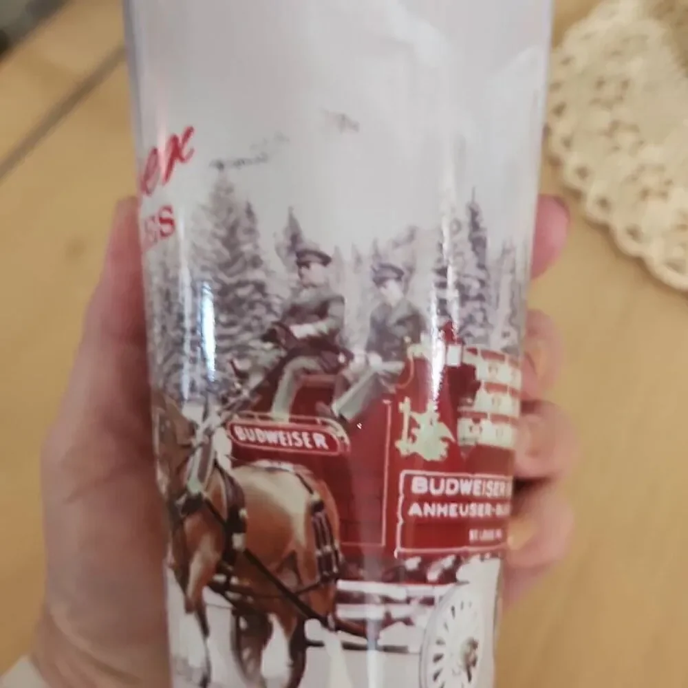 Vintage Budweiser Clydesdale frosted glasses set of 4